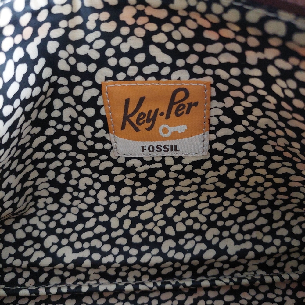 Fossil Key-Per Coated Canvas Geometric Print Case… - image 5